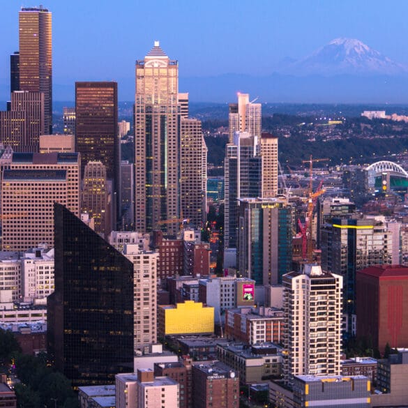 Downtown Seattle from the space needle.