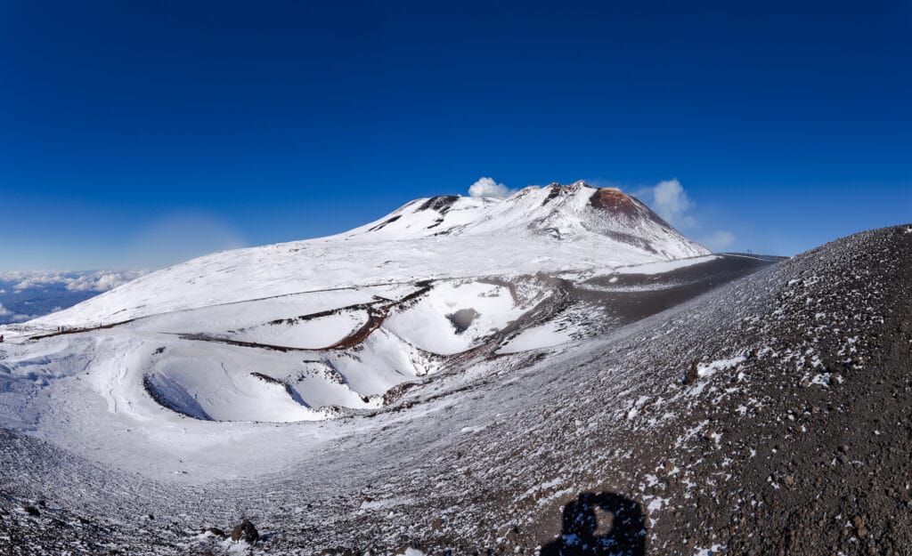 Uppermost part of Mount Etna, a pano.