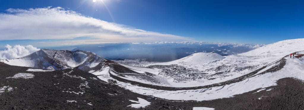 Pano from the top of Mount Etna, Sicily, Italy