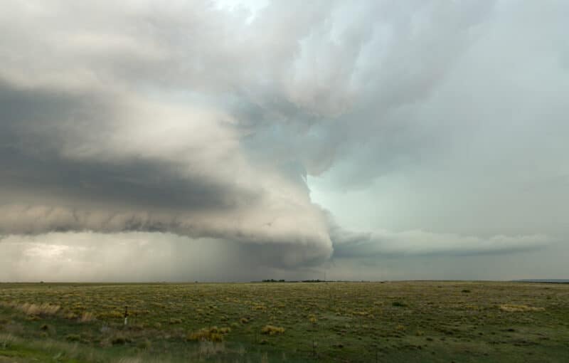 Tornadic supercell shortly after producing near Clayton, New Mexico on May 26, 2019.