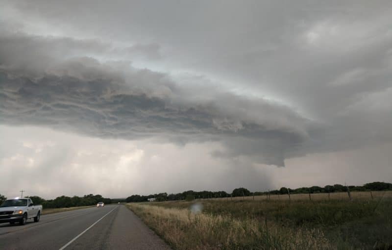 Shelf Cloud nearing Mason, Texas on May 27, 2020.