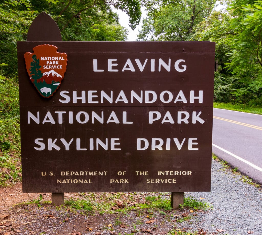 Leaving Shenandoah National Park