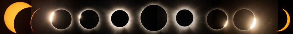 Composite image of the 2024 Total Solar Eclipse observed from Poplar Bluff, Missouri