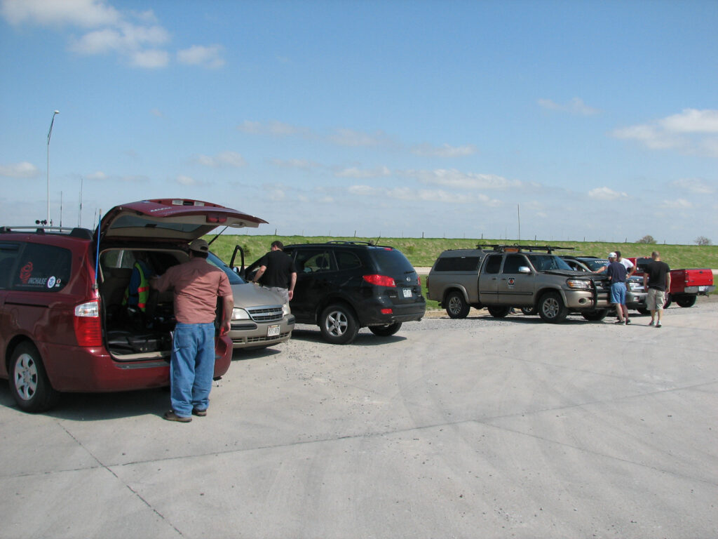 Storm Chasers hanging out in Hebron, Nebraska