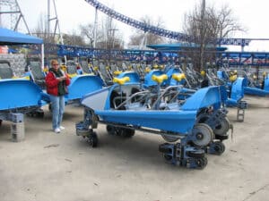 Millennium Force cars on midway