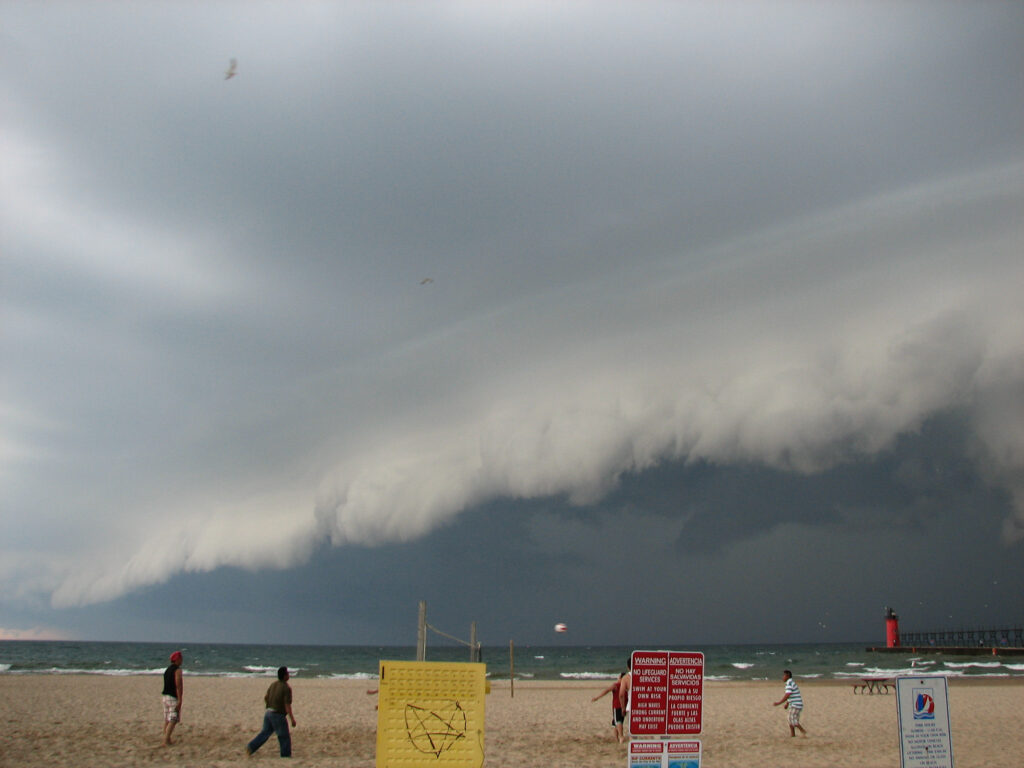 Shelf Cloud over Lake Michigan