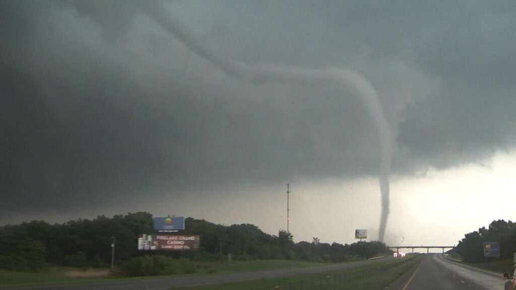 Tornado crosses I-40 and hits semi truck