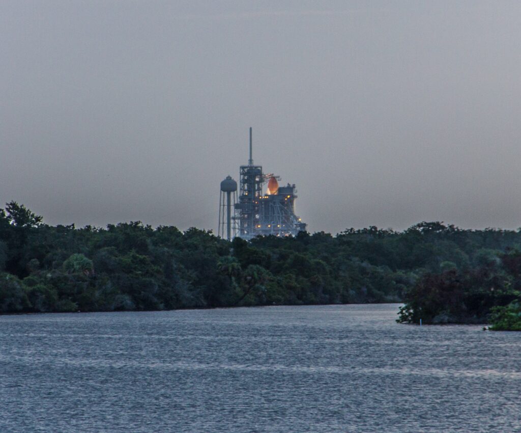 Space Shuttle Atlantis STS-135 sits upon Launch Pad 39A the morning of July 8, 2011