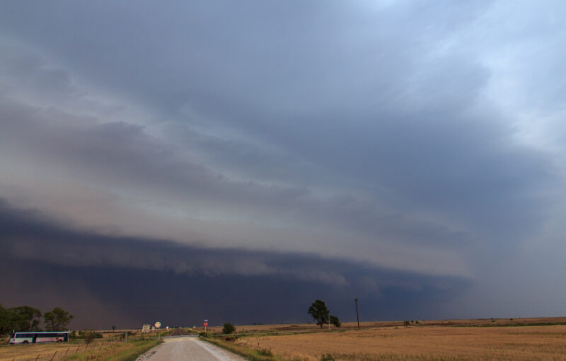 A summer shelf cloud in Northern Oklahoma on August 12, 2011