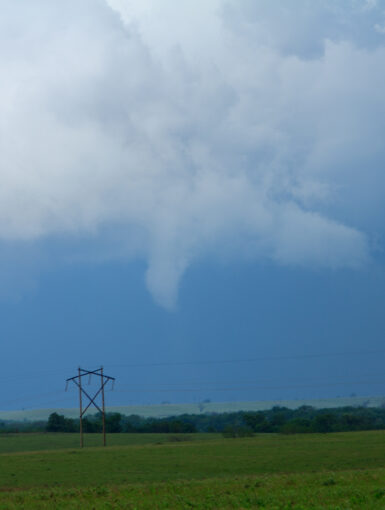 Small funnel that later turned into a very brief tornado