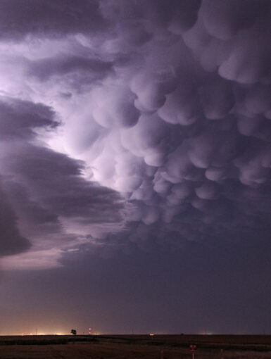 A display of mammatus clouds between Hobart and Lone Wolf, OK on May 19, 2012.