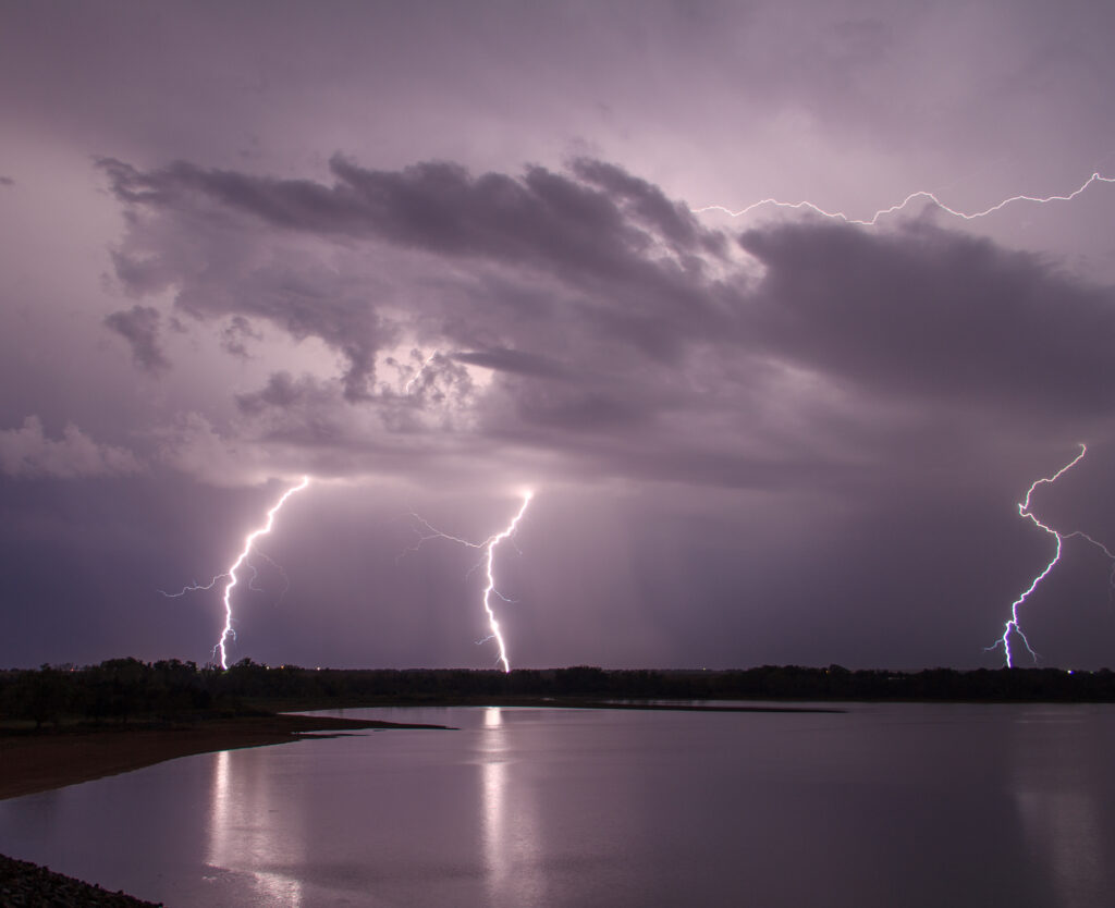 Lightning over Fort Cobb Lake