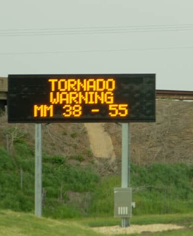 Tornado Warning on I-35 in Kansas
