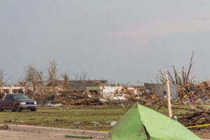 Tornado destroyed neighborhood
