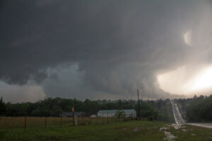 Looking west near Newcastle, large tornado