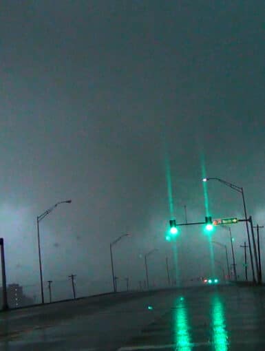 Tornado in Norman, Oklahoma near I-35 and Tecumseh road on May 6, 2015