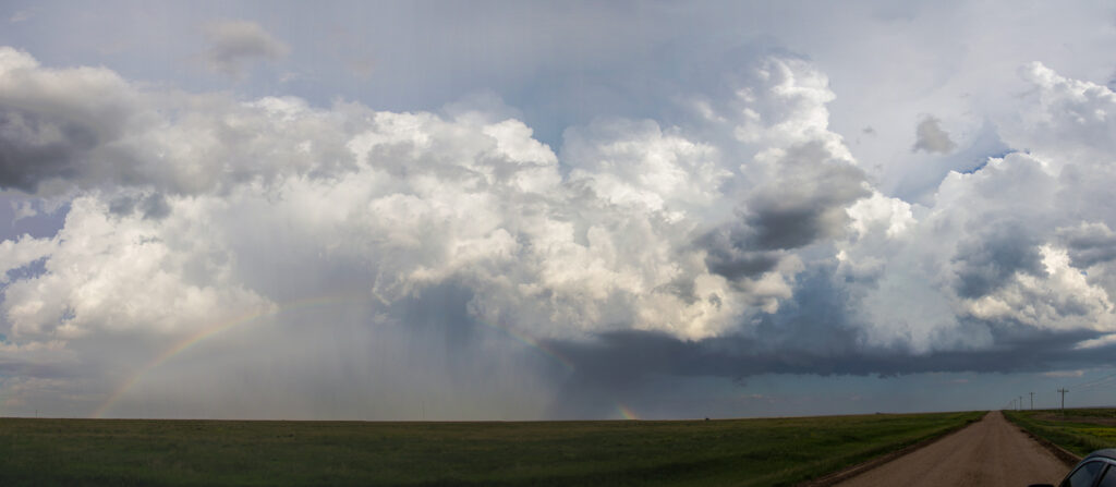 This rainbow appeared as the storm was initially going up on the northwest side.