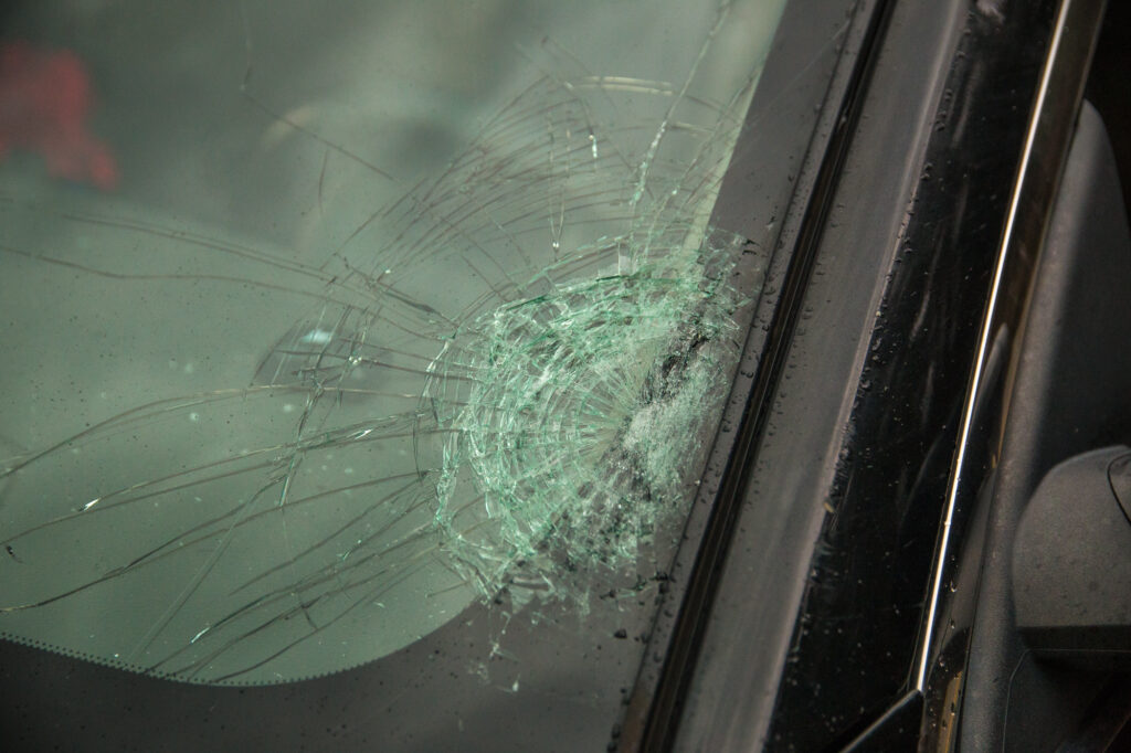 My smashed windshield