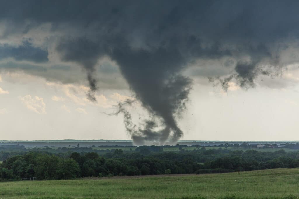 Multi-vortex stage of the Wynnewood/Katie Oklahoma Tornado May 9, 2016