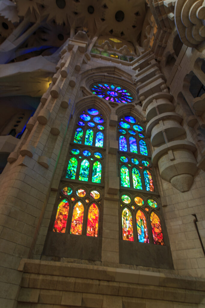 Stained Glass window inside Sagrada Familia