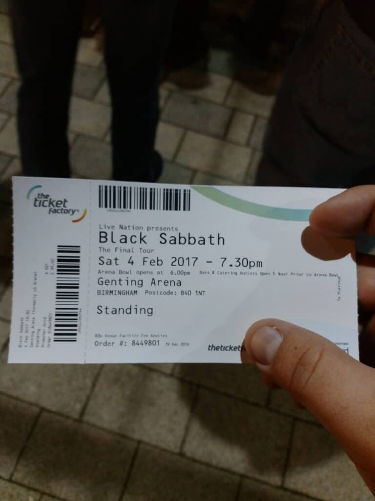 Black Sabbath Ticket for Final Show