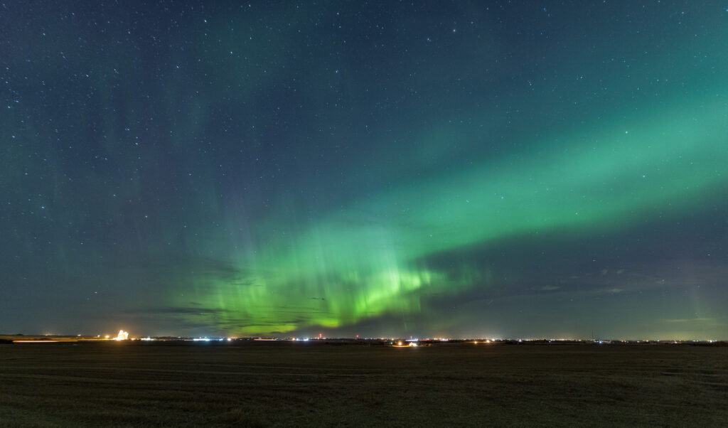 Auroras dance over Alberta on the early morning hours of September 28, 2017