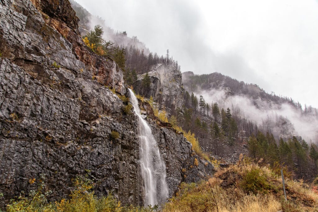 Waterfalls along Highway 20 in North Cascades National Park