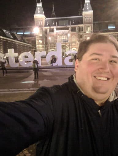 In front of the Iamsterdam Sign