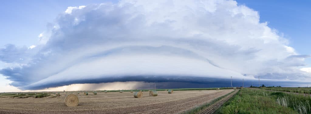 Panoramic of a Shelf Cloud in Northern Oklahoma on May 18, 2019.