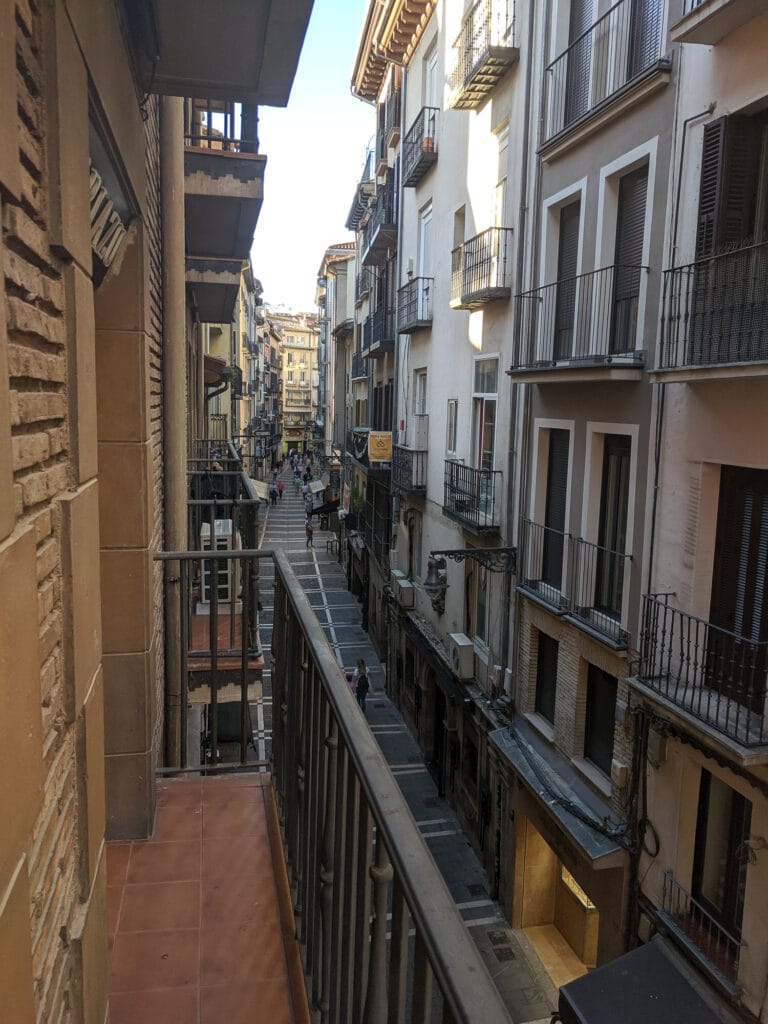 View from hotel balcony in Pamplona