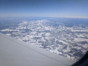 You can see the area dumped on by lake effect snow 2 days prior on my flight home near Watertown, NY