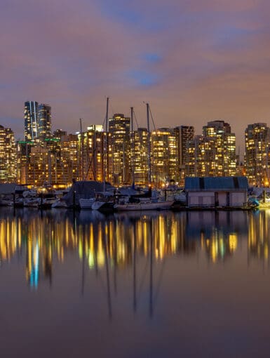 The Vancouver Skyline over the Vancouver Harbour from Stanley Park