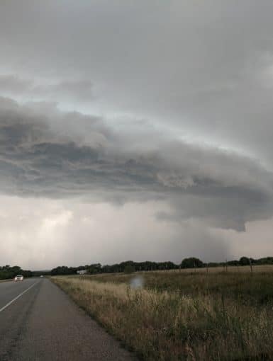 Shelf Cloud nearing Mason, Texas on May 27, 2020.