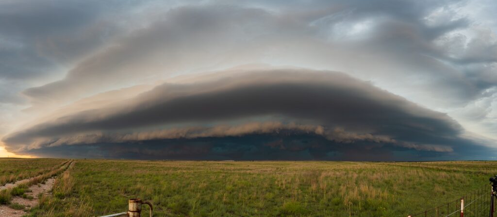 Pano of a shelf cloud south of Laverne, Oklahoma off US-283