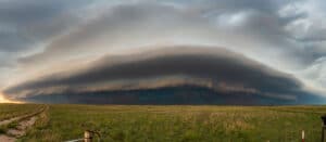 Pano of a shelf cloud south of Laverne, Oklahoma off US-283