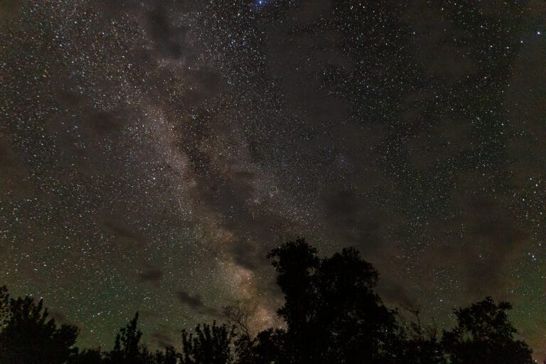 A view of the Milky Way over Lake Superior in July 2020