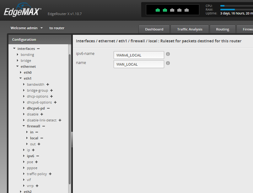 ipv6-name for Local firewall chain