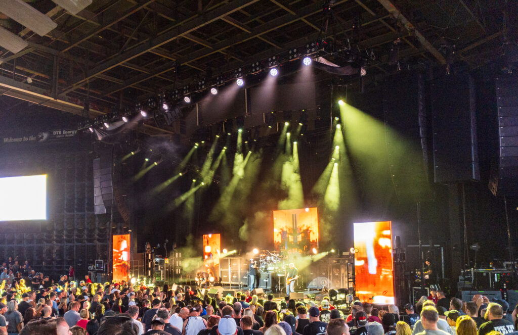 Staind performs at DTE Energy Music Theater in Clarkston, Michigan