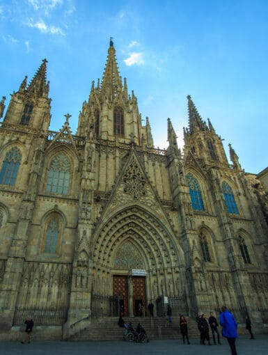 Catedral de Barcelona in the Gothic Quarter of Barcelona Spain