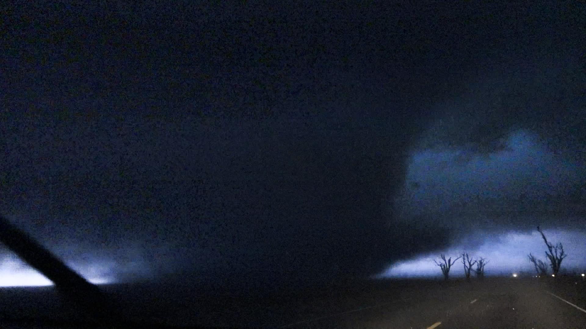 Tornado crossing US60 east of Pampa, TX