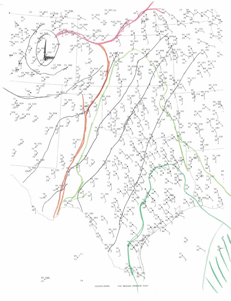 Hand Analysis from March 4, 2022 6pm CST or 20220305/00Z