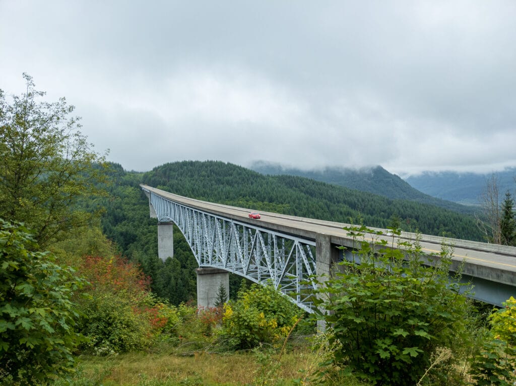Hoffstadt Creek Bridge on the Spirit Lake Highway (Washington Highway 504)