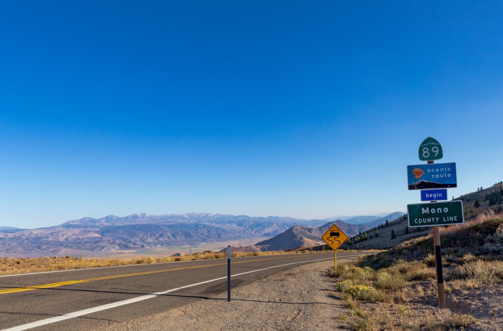 California Scenic Route 89 at the mono county line