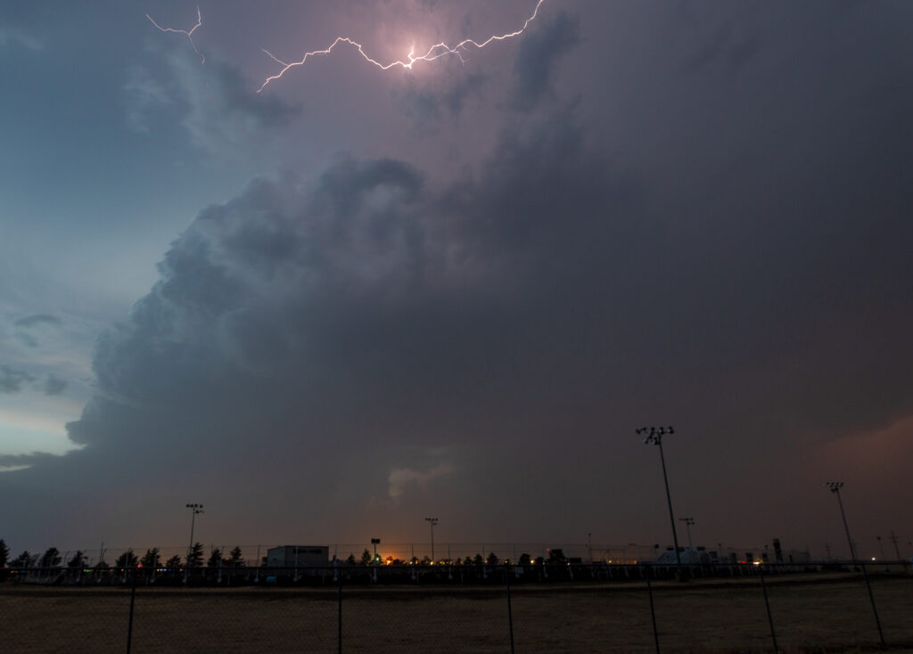 Lightning near Garden City Kansas