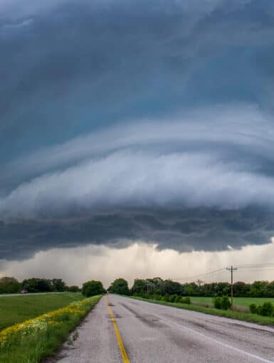 Nicely structured supercell updraft near Dublin, TX on April 26, 2015