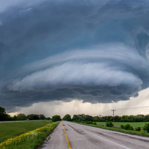 Nicely structured supercell updraft near Dublin, TX on April 26, 2015