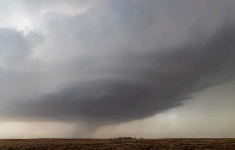 A supercell in the dust of western Kansas