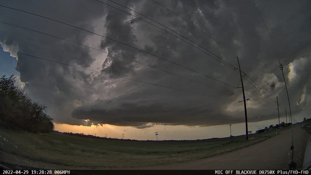 Looking at mesocyclone updrafts west of Mulvane, Kansas on April 29, 2022