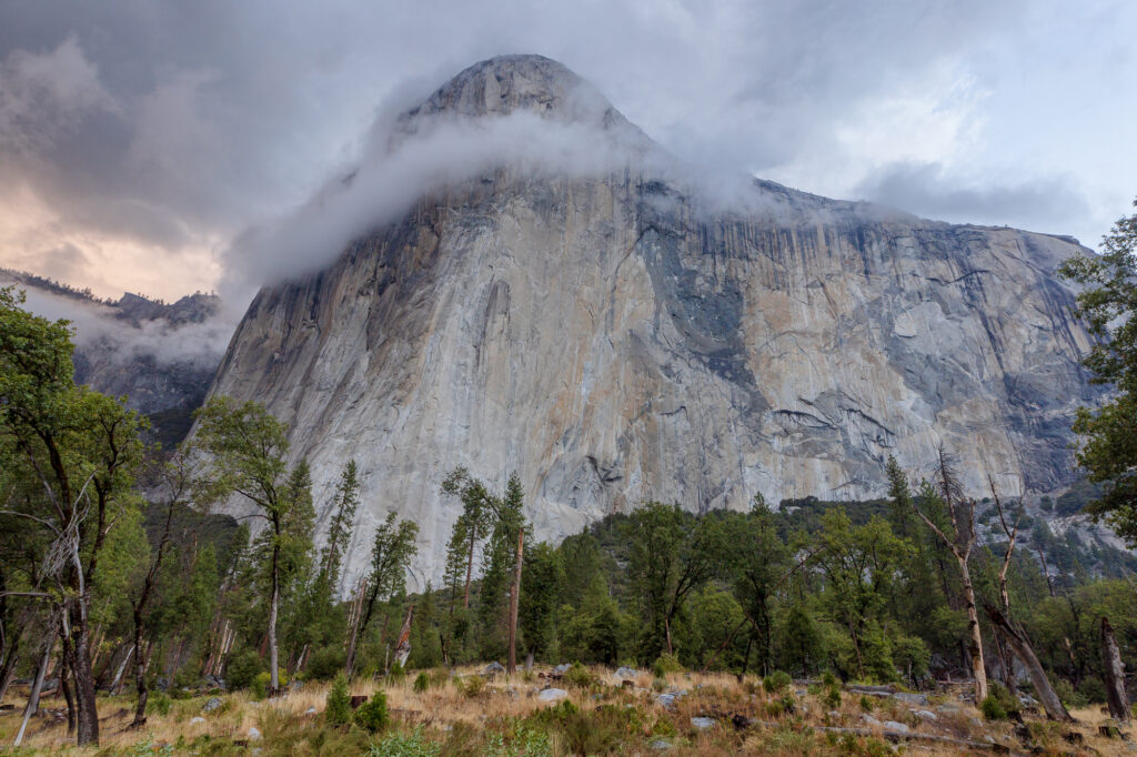 View of El Capitan during a rainy day
