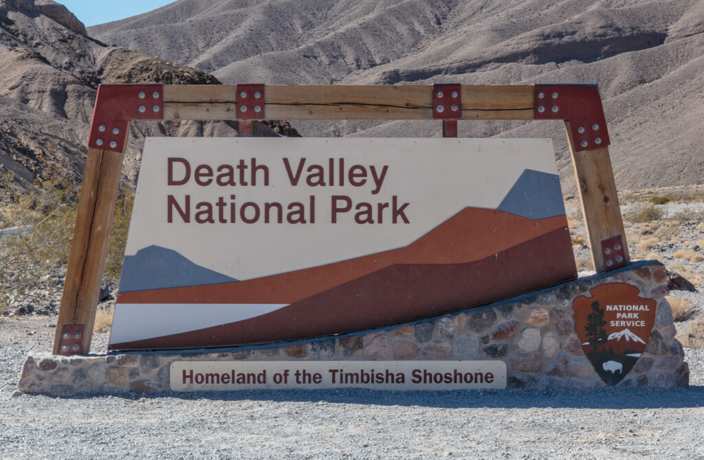 Sign at the entrance to Death Valley